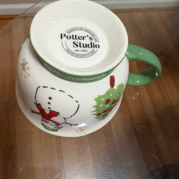 Potter's Studio Floral Christmas Ceramic Snowman ☃️ ⛄️ 12 oz. Coffee/Tea Mug - Picture 5 of 6